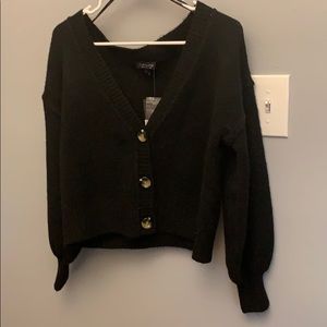 3 button crop sweater
